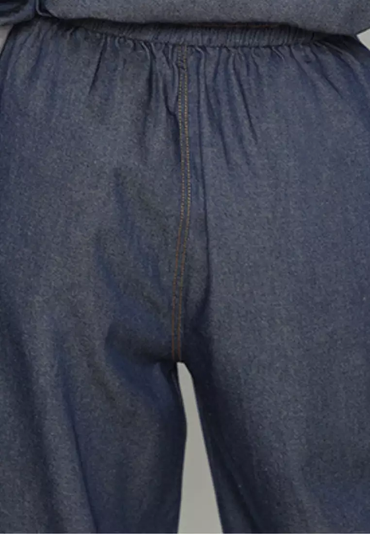 Denim Pants With Pocket By Brilliant Girl Warna NAVY