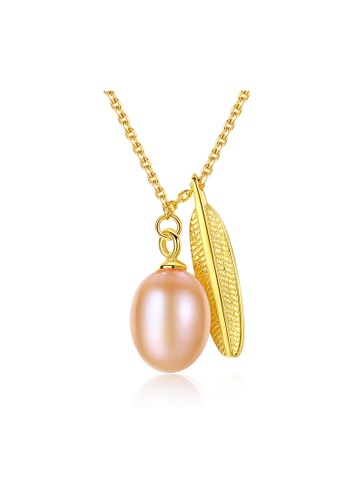 SUNRAIS gold Premium Color Stone Golden Leaf Necklace B8558AC1243DB1GS_1