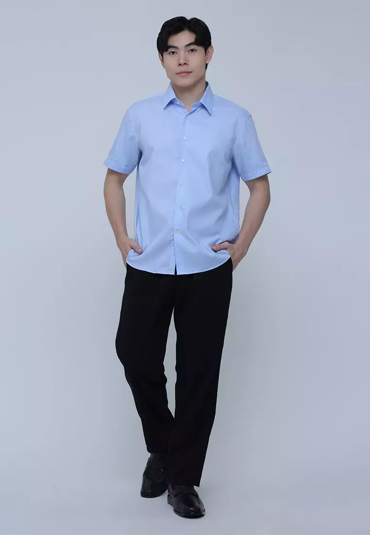 Short Sleeve Textured Shirt in Slim Fit