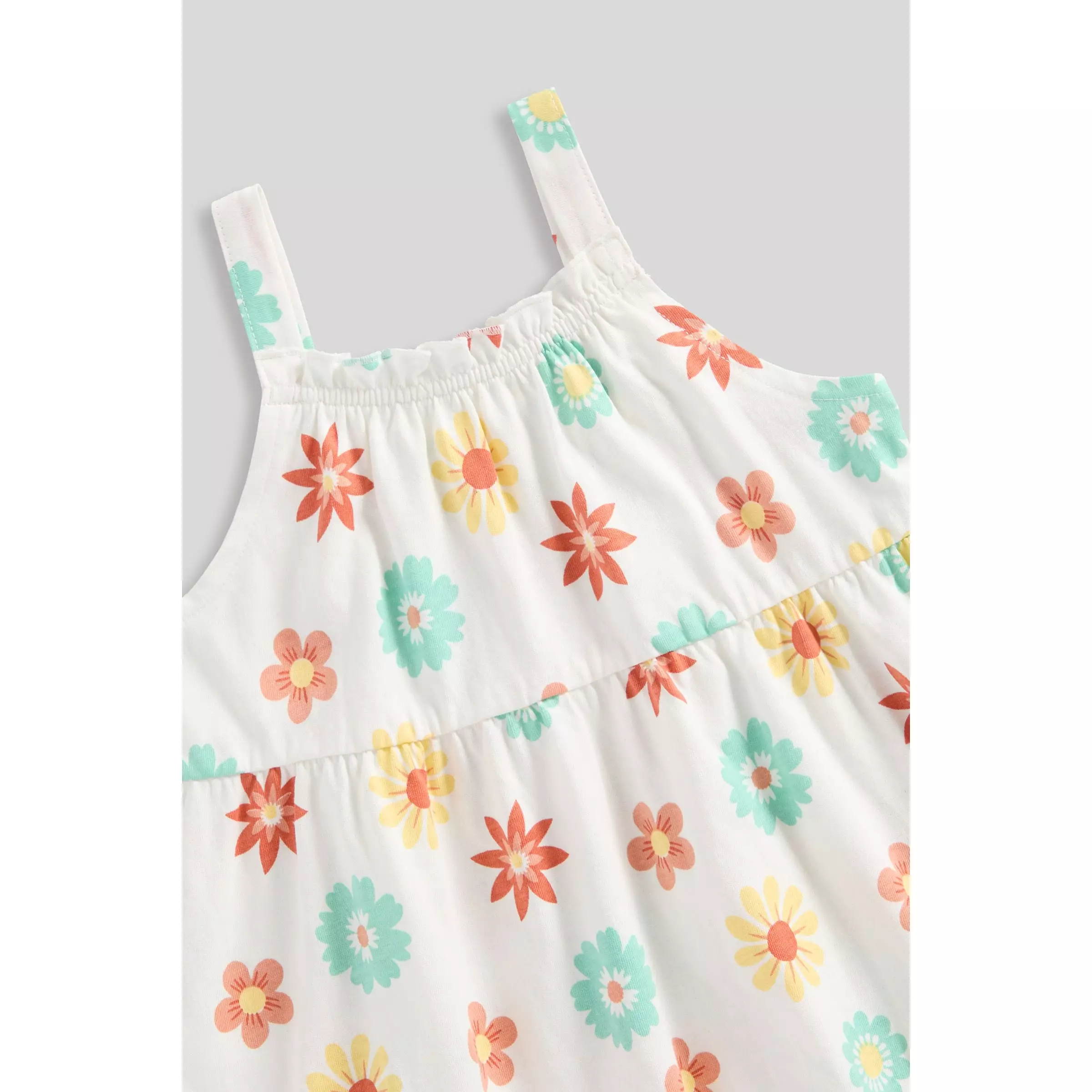 Mothercare Floral Tiered Dress - Dress Anak Perempuan (Putih)