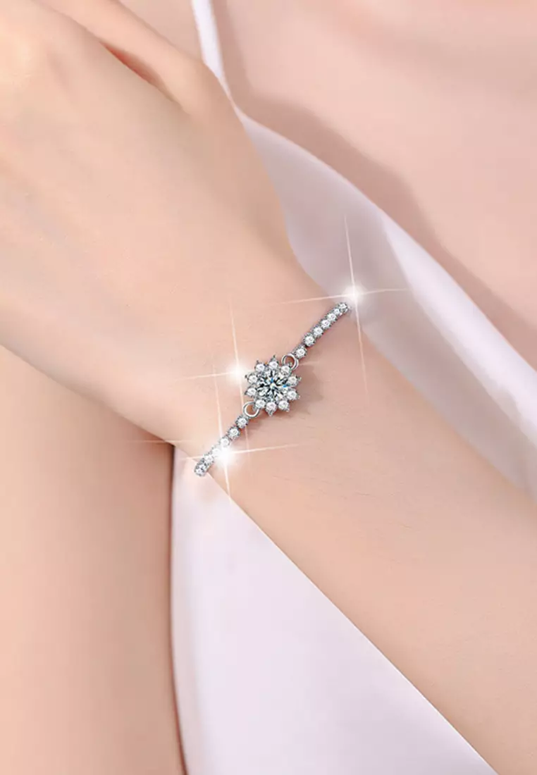 Gelang Wanita B001 Jewelry Dilapisi Platinum Fashion Elegant Bracelets Adjustable Cewek