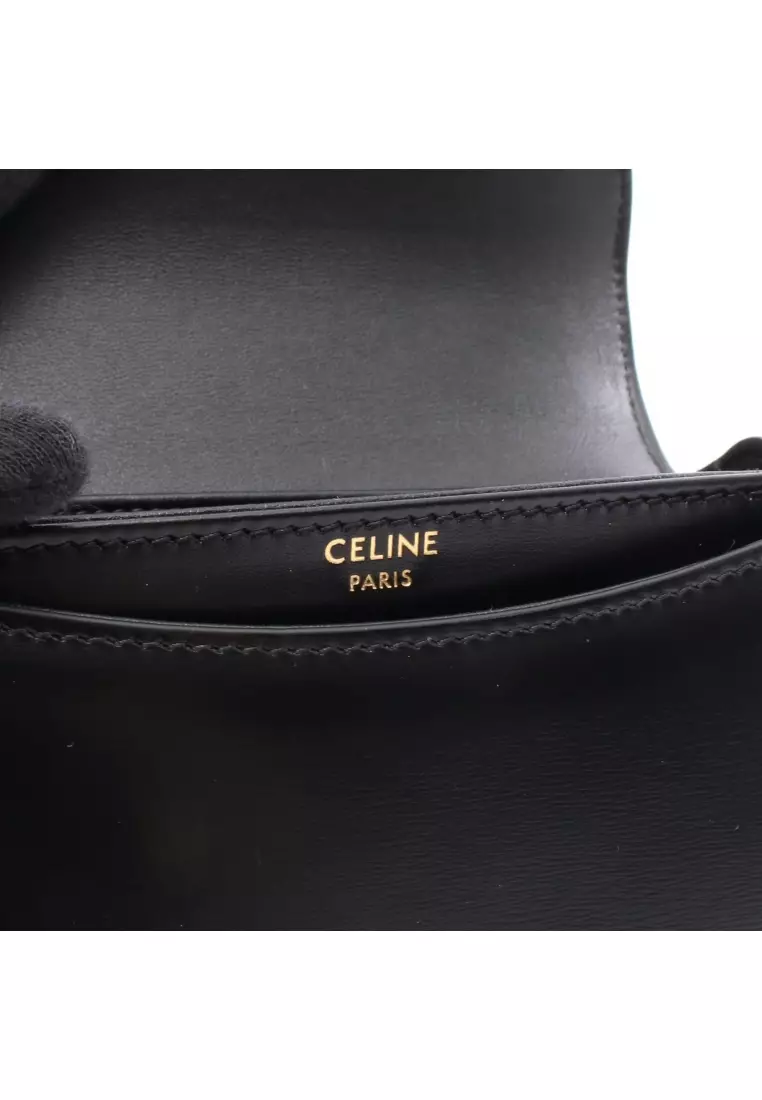Pre-Loved Celine mini Buzas claire Handbag leather black 2WAY