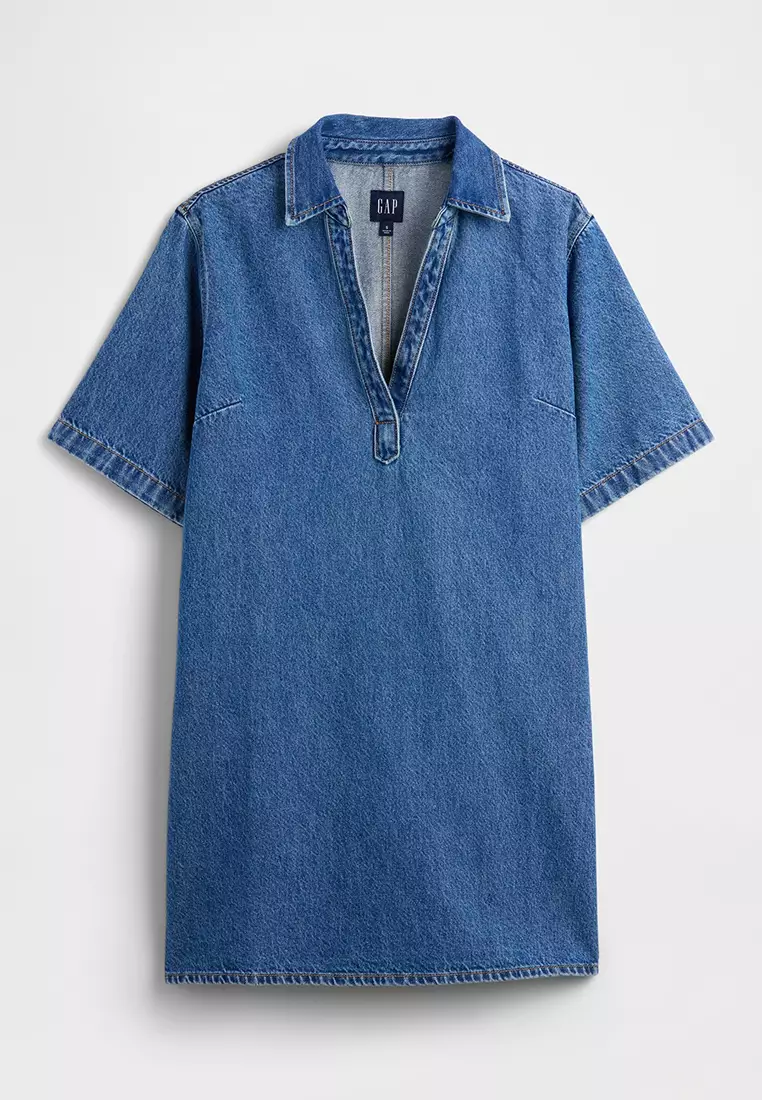 Short Sleeves Denim Dress