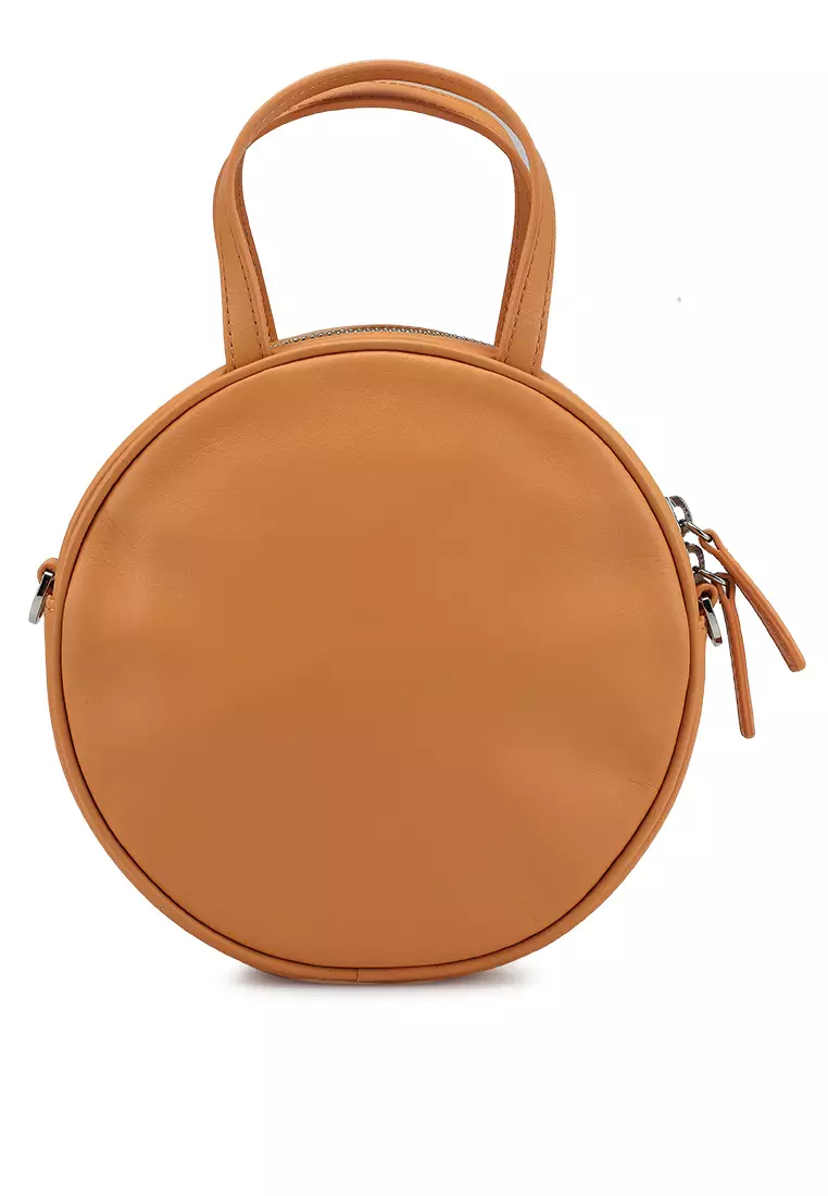 Jual agnès Leather Round Top-Handle Bag Original 2025 ZALORA