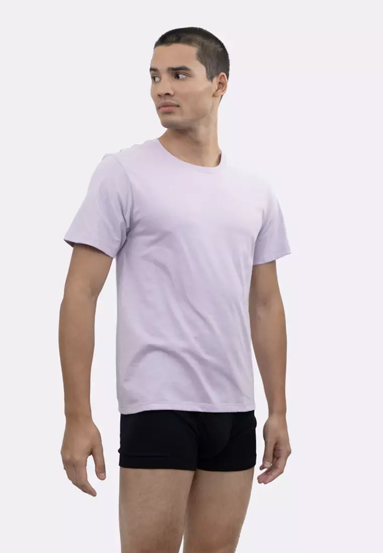Mens Purple Round Neck T-Shirt