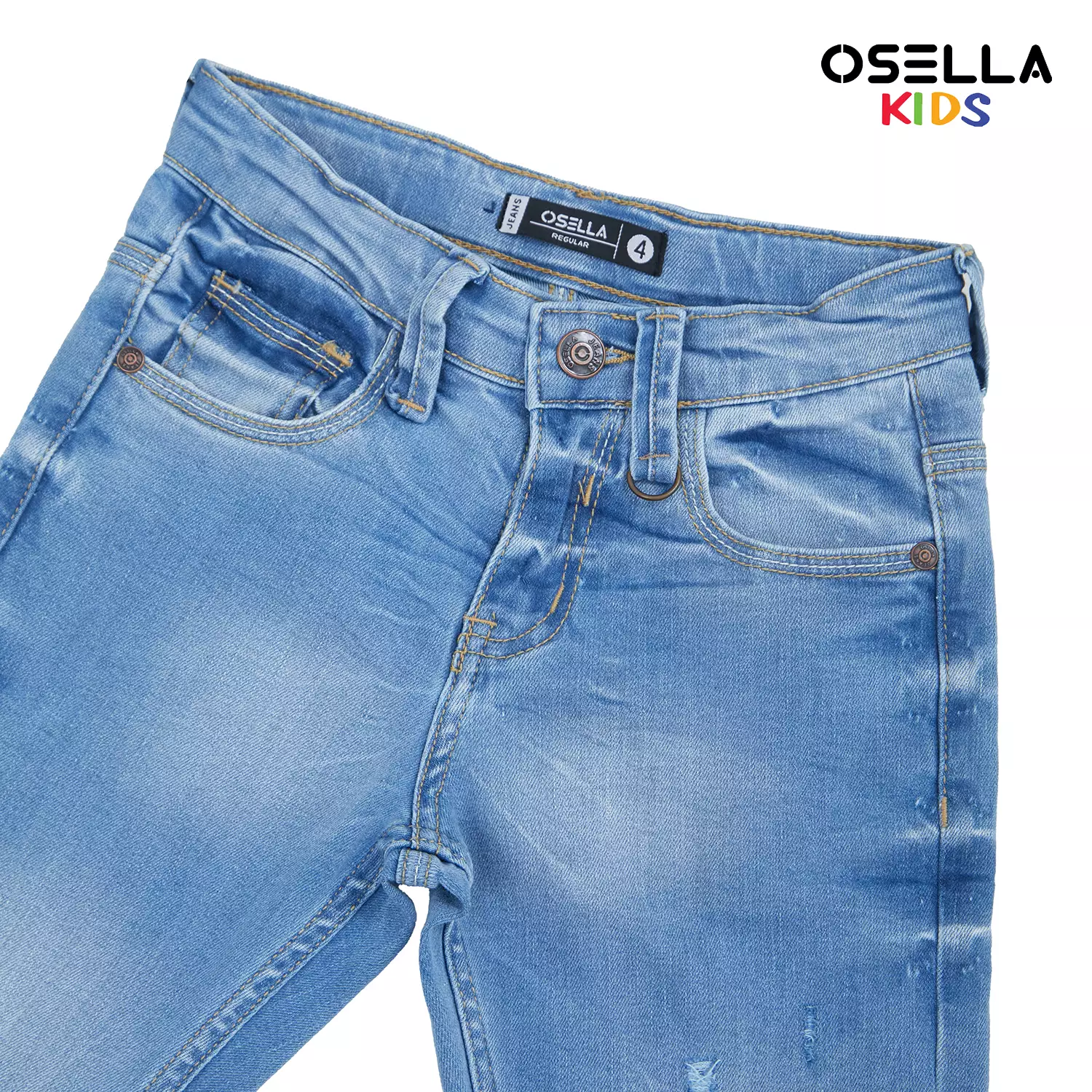[NEW] Osella Miles Denim Long Pants in Light Washed With Destroy Detailing 228O5004A1 | Celana Jeans Panjang Anak Laki Laki