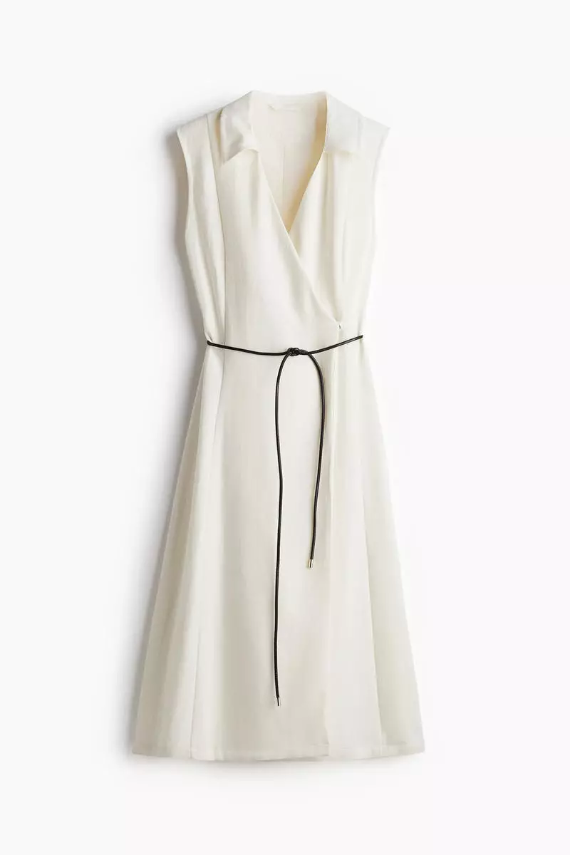 Tie-belt wrap dress