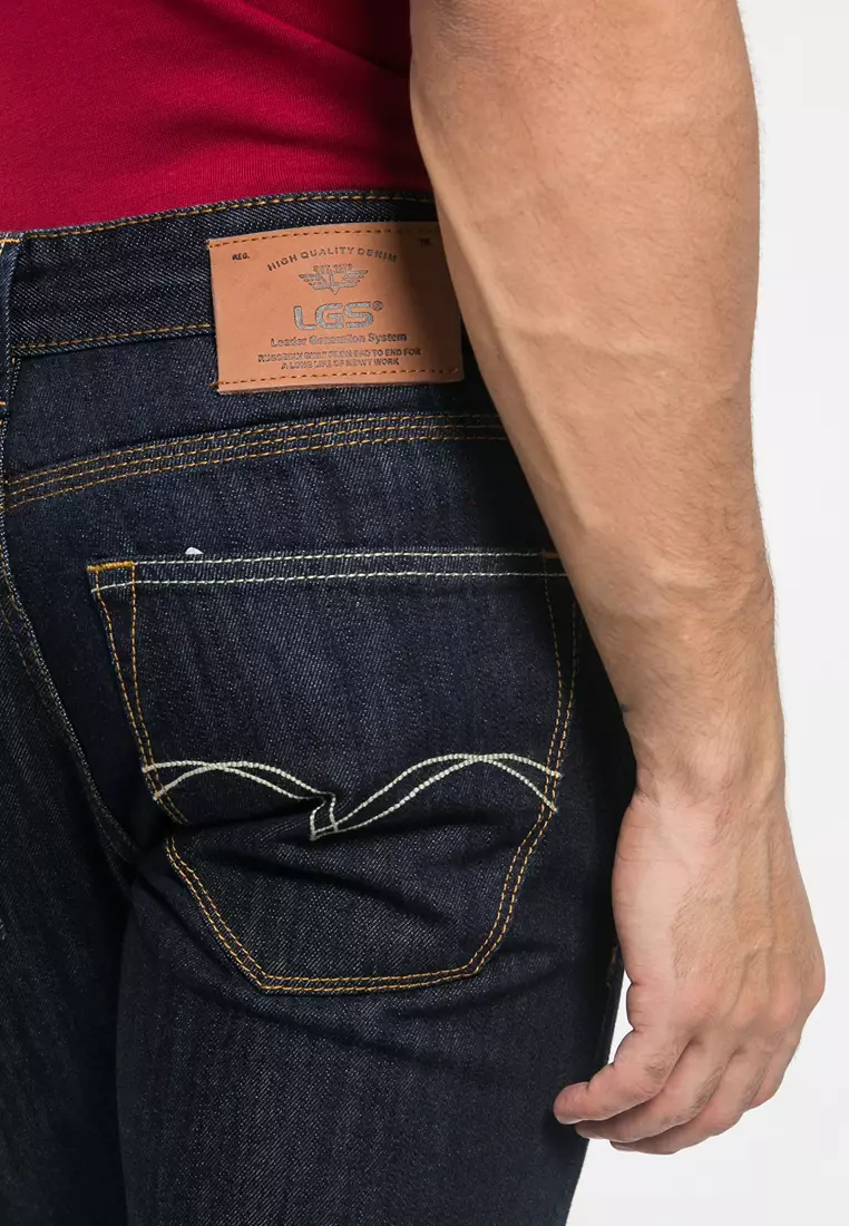 LGS - Celana Slim Fit Biru Jeans Washed Pria - JSF.506.100.1.C