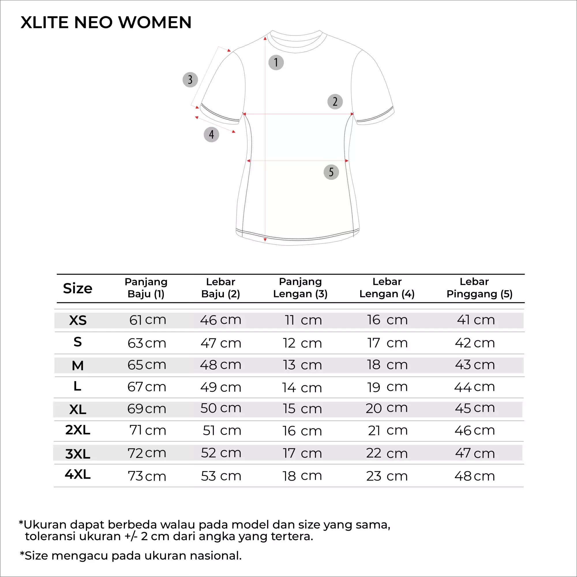 Tiento Kaos Olahraga Lari Baju Running Gym Dry Fit X-Lite Neo Wanita