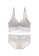 ZITIQUE grey Women's Wireless Thin Cup Push Up Deep-V Lace Lingerie Set (Bra and Underwear) - Light Grey 651EBUSDBF429DGS_1