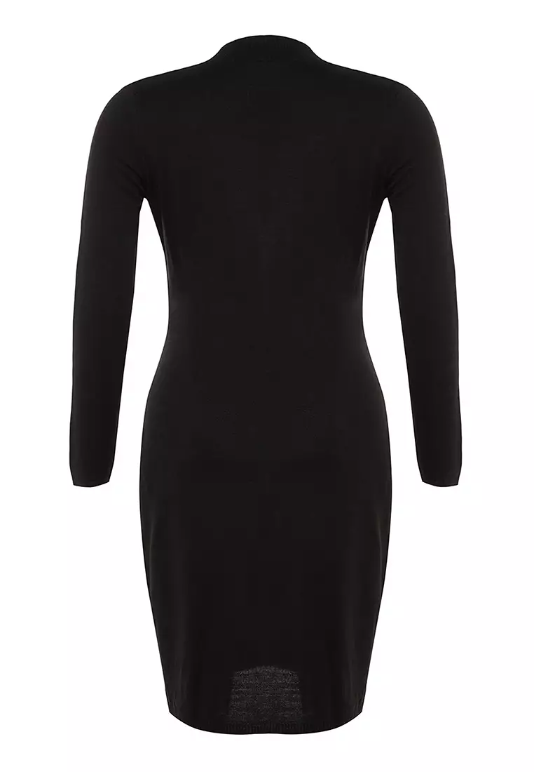Plus Size Stand Collar Bodycon Dress