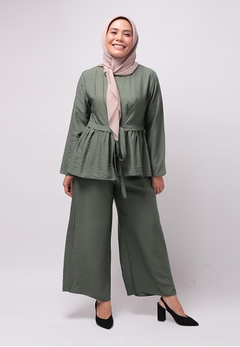 Jual Mimamim Faleesha Shirt Set Workwear Hijau Army Original Zalora Indonesia