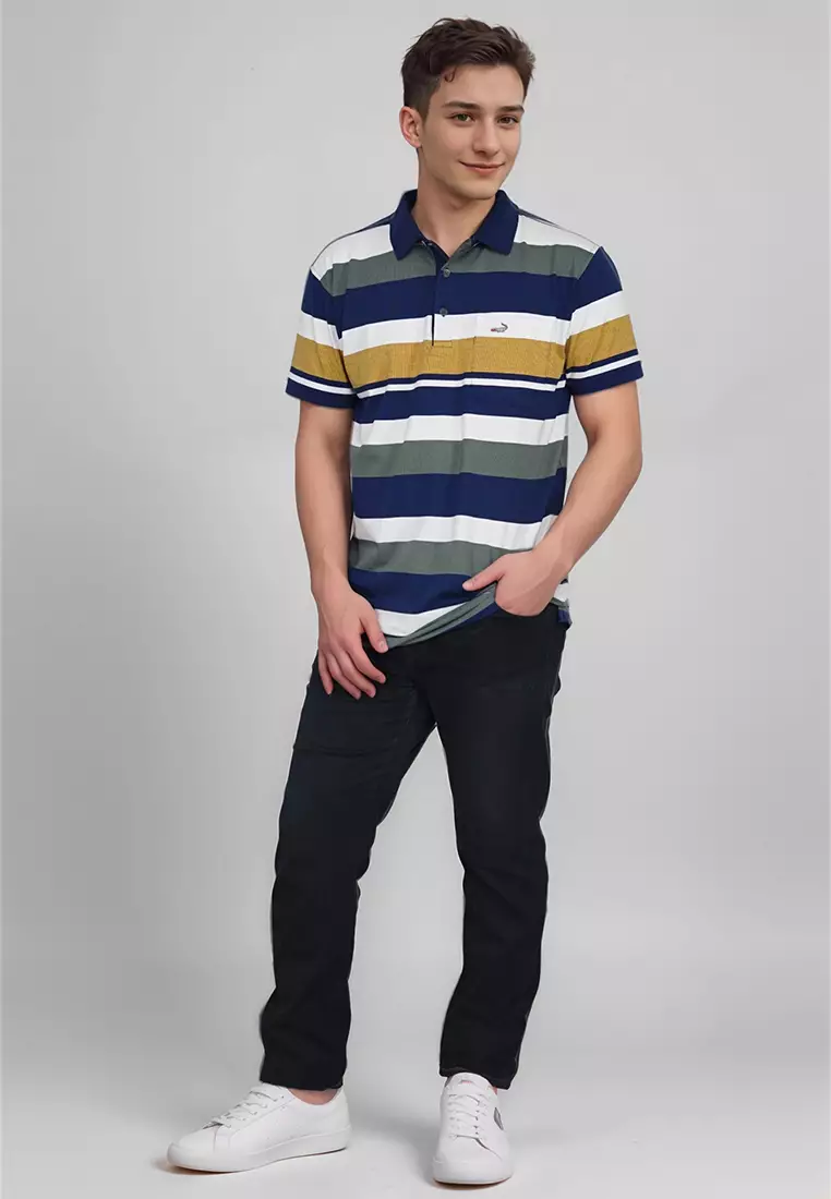 Crocodile DIAMOND 0004 Navy - Kaos Premium Pria Men Polo Shirt - Relax Fit