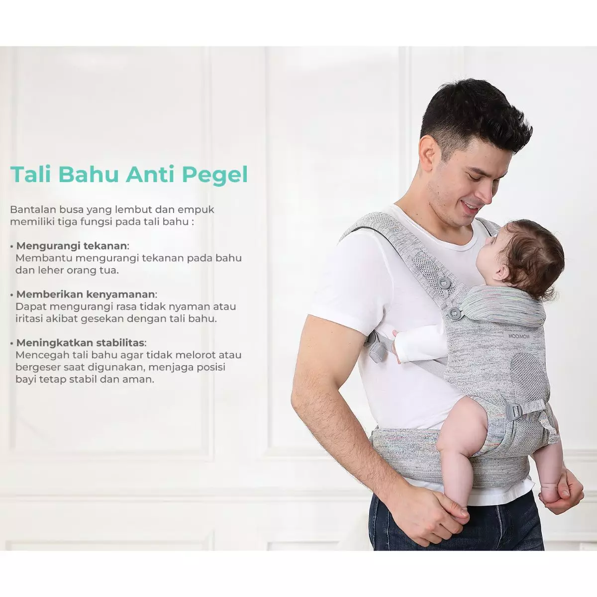 Mooimom Airyknit Baby Carrier Starry Gray - Gendongan Bayi