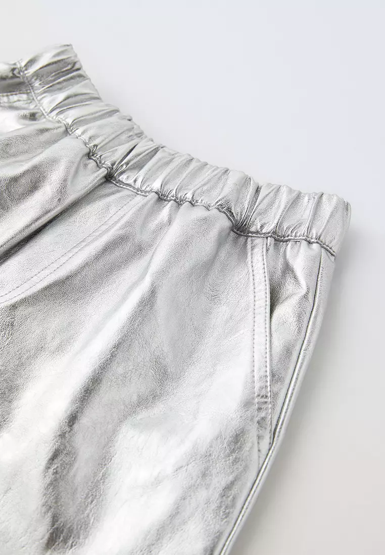 Metallic trousers zara discount