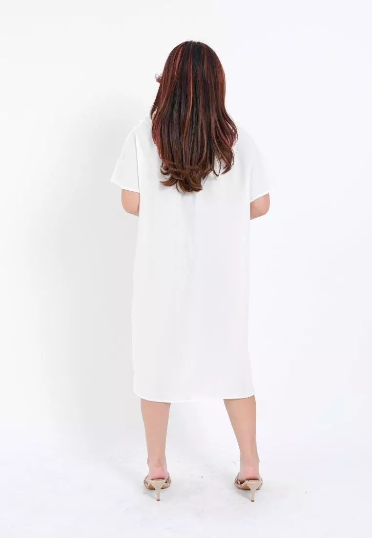 Plus Size Work Dress Blaire Broken White