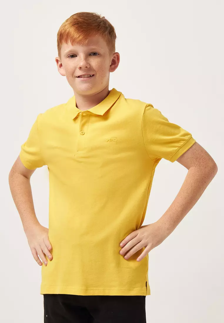 yellow polo shirt