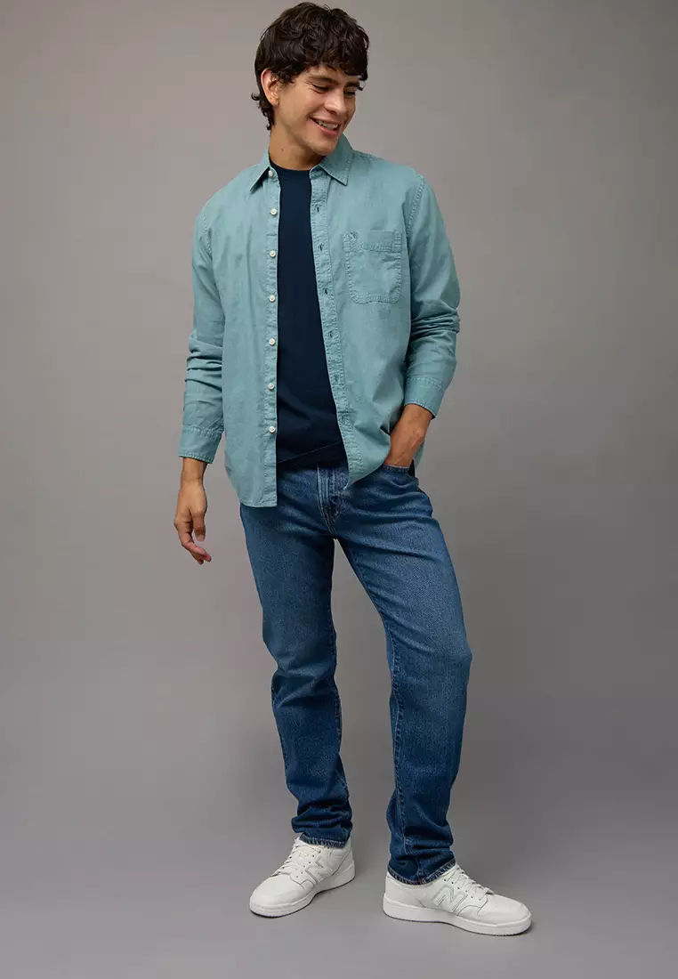Cotton Linen Garment Dyed Shirt