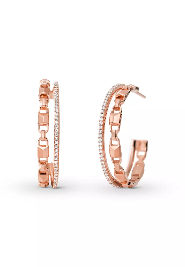 Michael kors rose gold hoop earrings new arrivals
