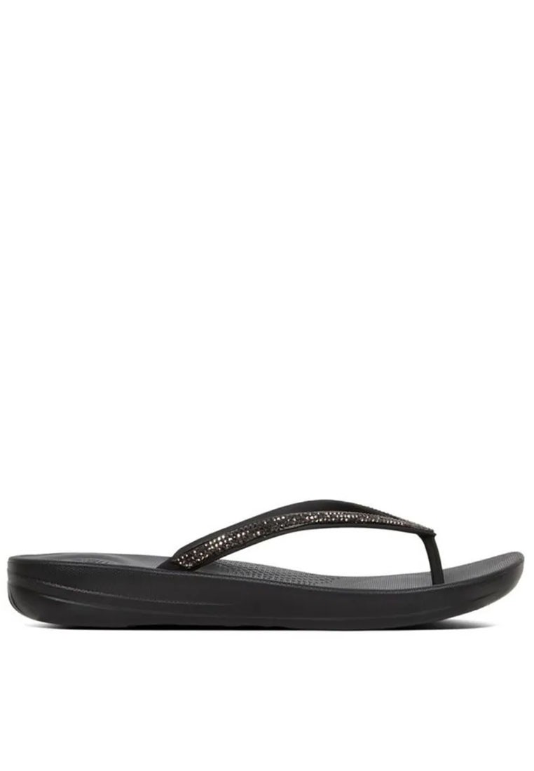 FitFlop iQUSHION Women's Sparkle Flip-Flops - Black (R08-001)
