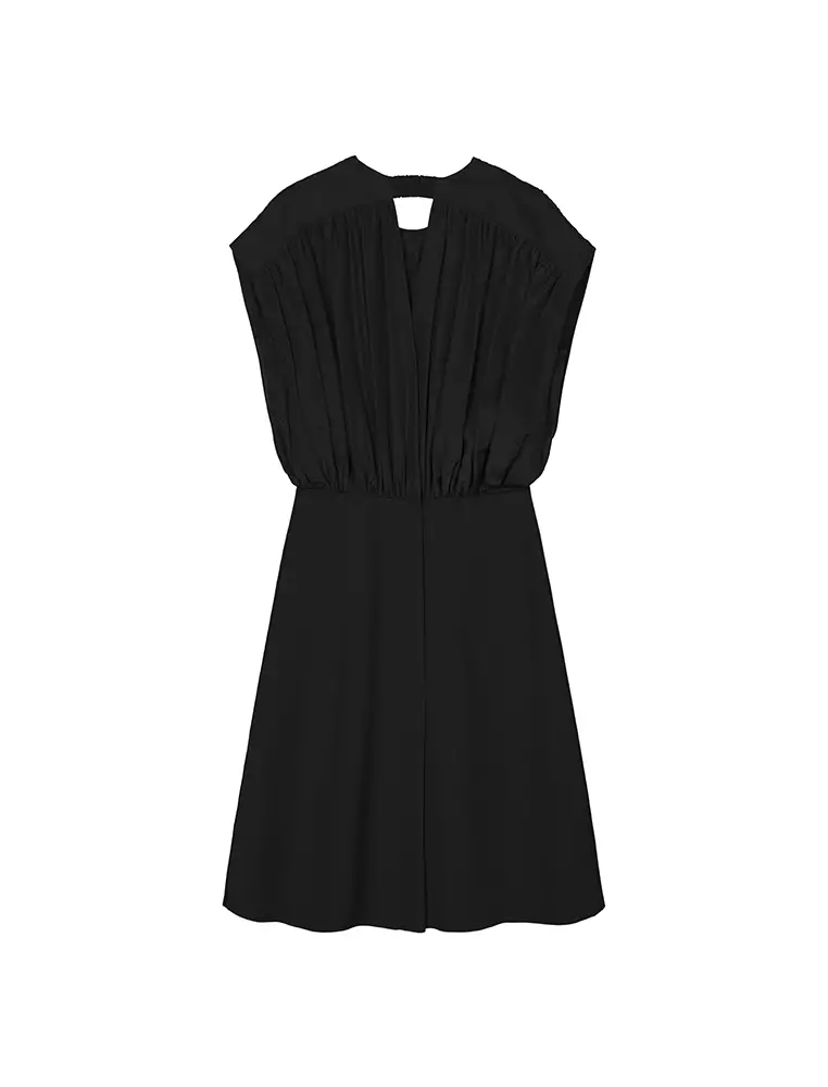 電力紡X型修身優雅無袖連衣裙