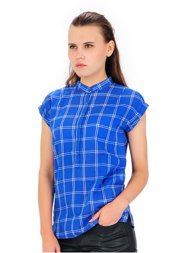 SJO's Svelto Camicia Blue Check Women's Shirts