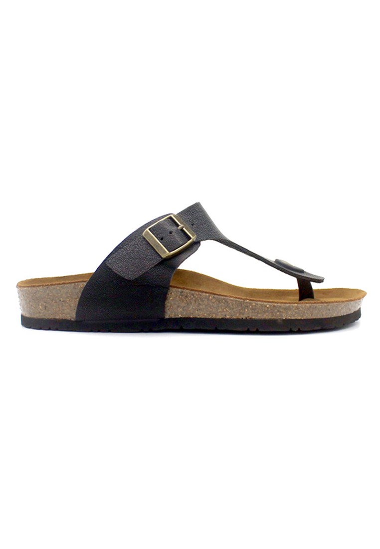 Rome - Black Leather Sandals & Flip Flops