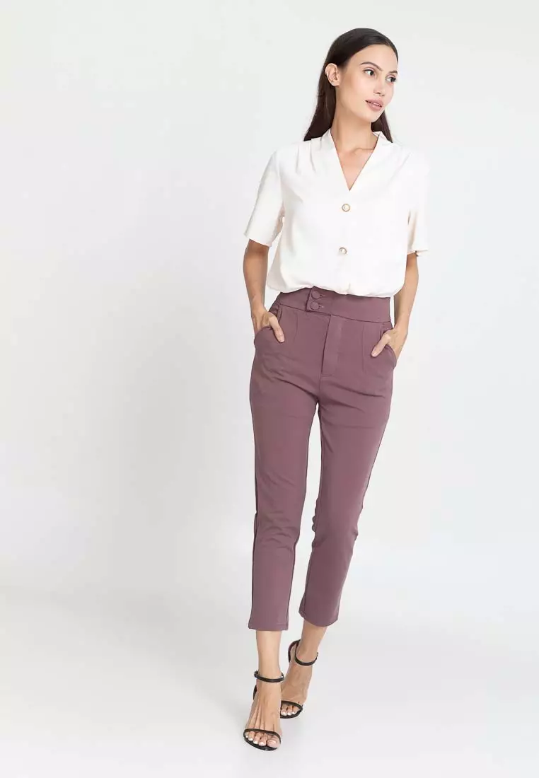 Taylor Two-button Cropped Slacks