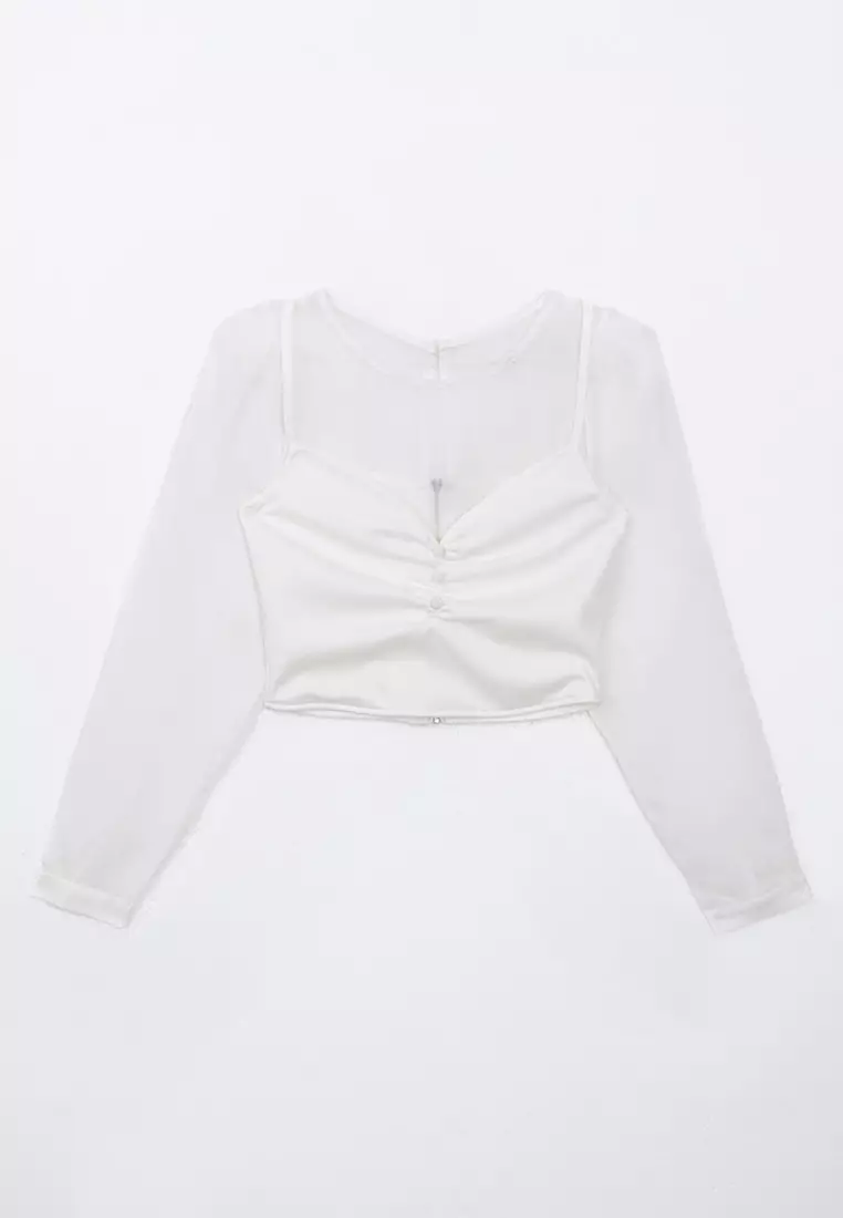 Puff Sleeve Sheer Top