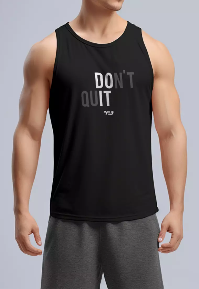 MSA86 Kaos Singlet Kutung Olahraga "do it dont quit" hitam