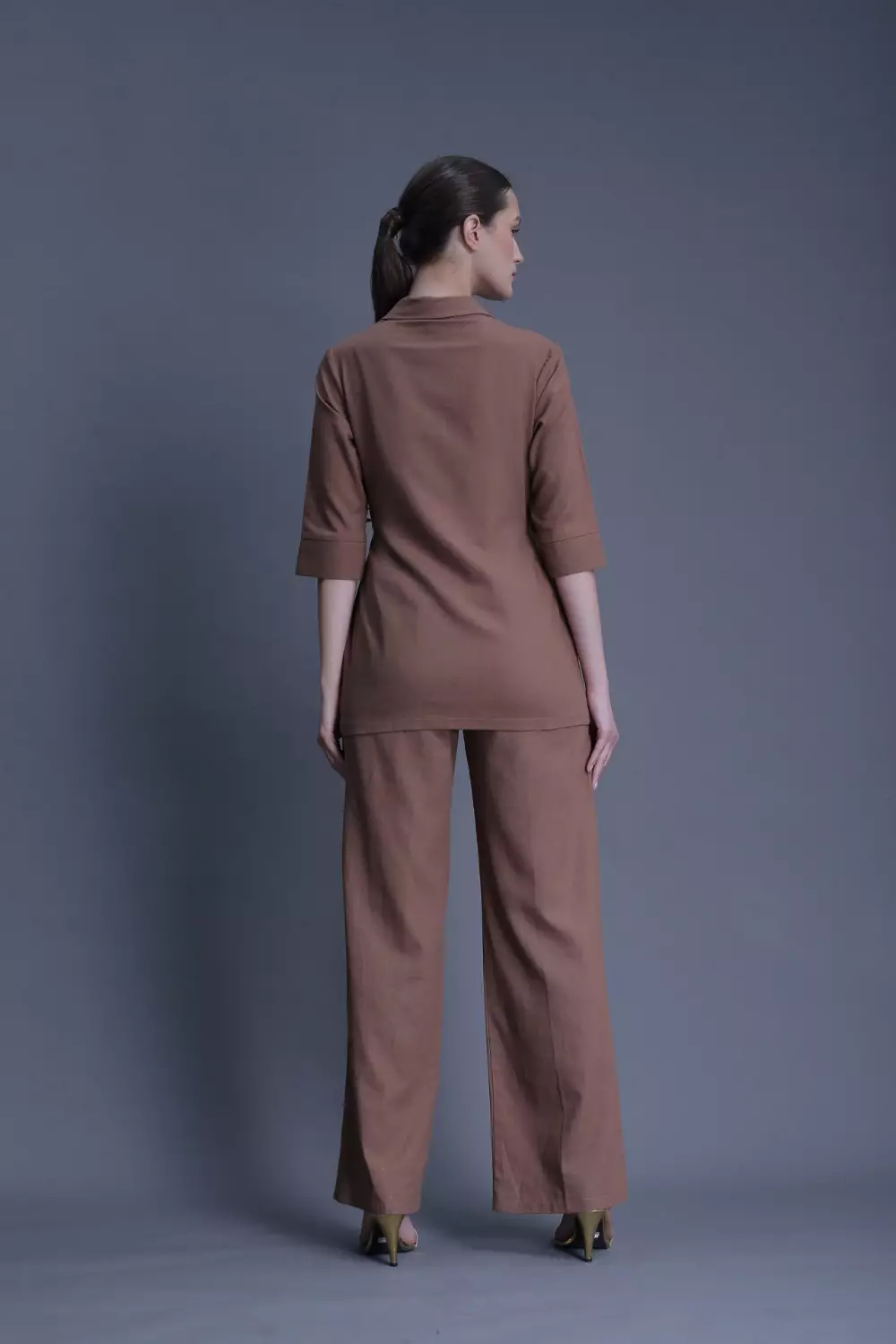 Demure Studio - Essentials Linen Travel - Straight Pants Brown (Only Pants)