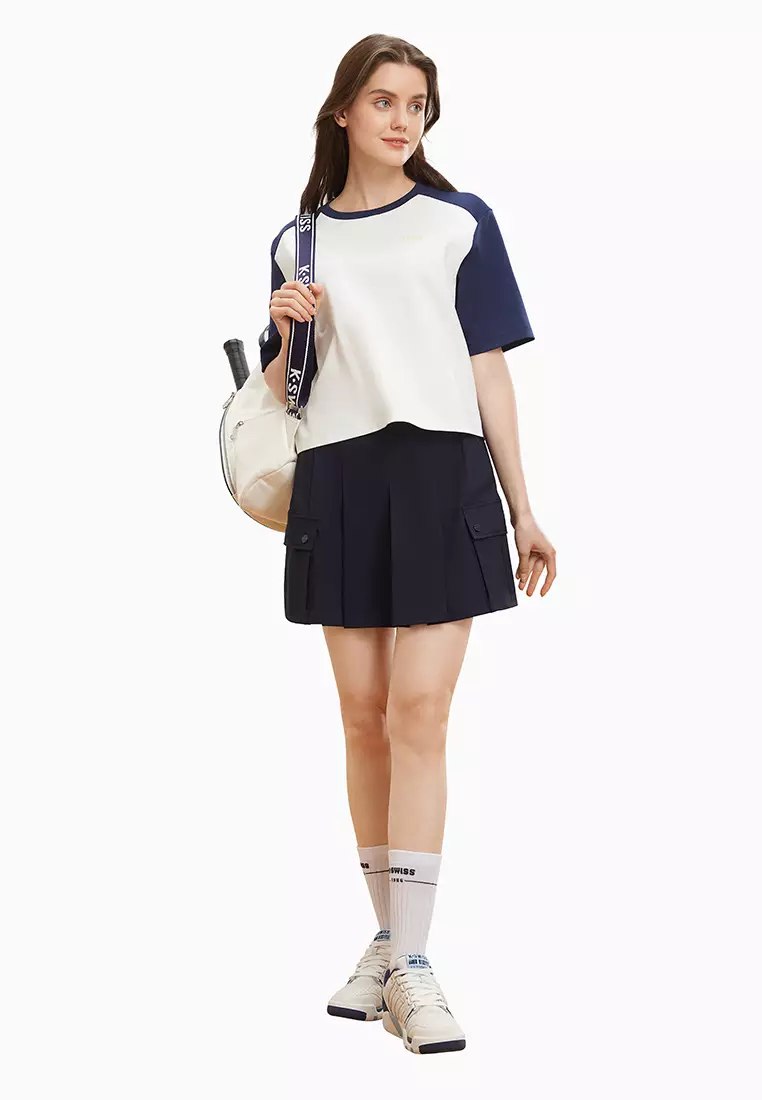 女裝 K-SWISS LOGO 拼色落肩T裇