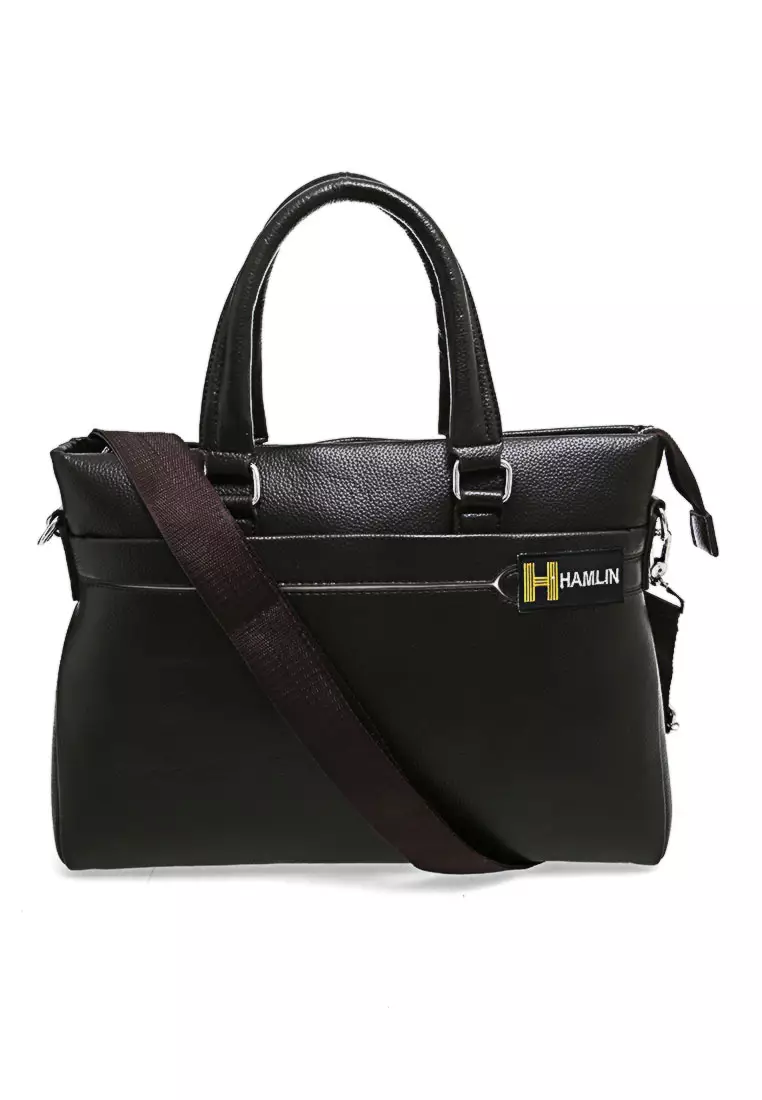 Zevin Tas Selempang Laptop Pria Durabble Zipper Sling Bag Material Kulit Leather ORIGINAL - Brown