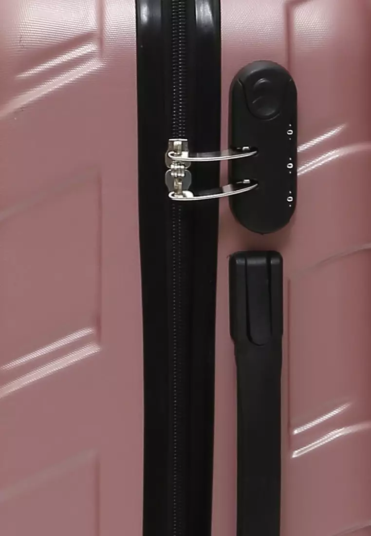 Carlton Koper Hardcase Unisex Size 20Inch Suitcase Combination Lock Large Compartment Material ABS+PVC Coated ORIGINAL - Pink