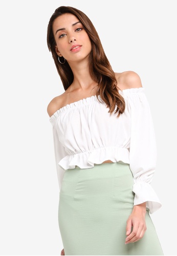 Shop Zalora Basics Basic Off Shoulder Crop Top Online On Zalora