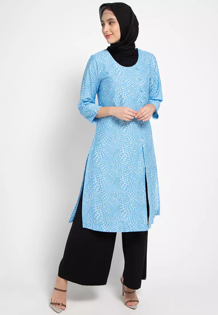 Daisy Tunic In Blue Print