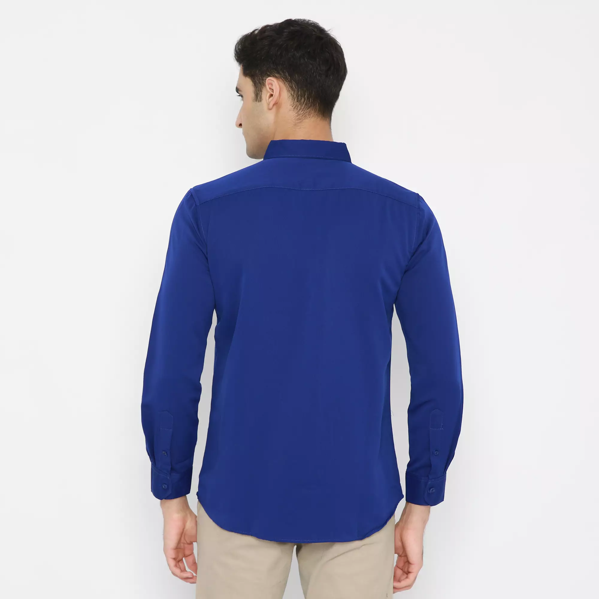 Platini Kemeja Pria Polos Lengan Panjang Polinosic Royal Blue 66102