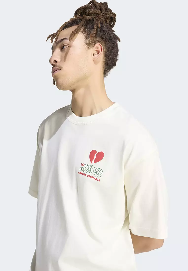 V-Day 心碎貓咪圖案 T恤