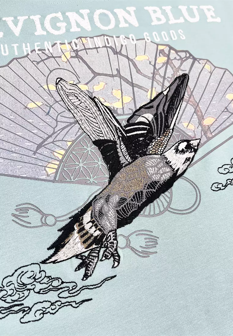 男裝V57鷹刺繡涼感短袖T恤