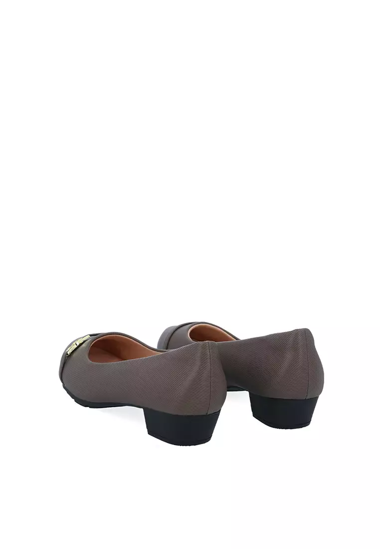 Dark Coffee  Amara Buckle Strap Pumps