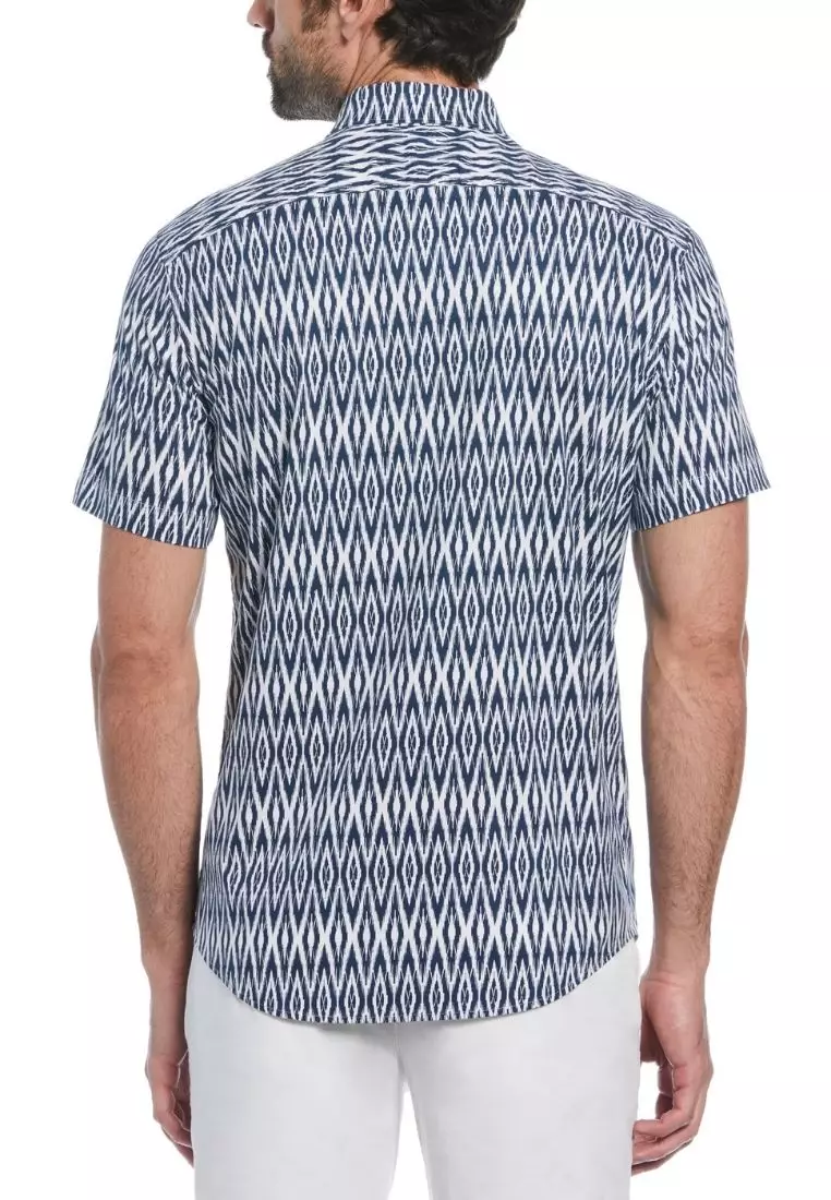 Cotton Twill All Over Diamond Print Shirt