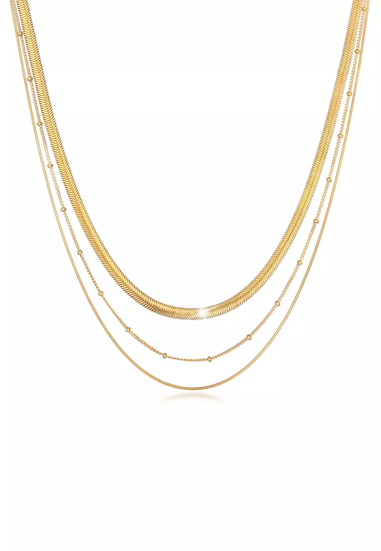 Gold round ball on sale necklace