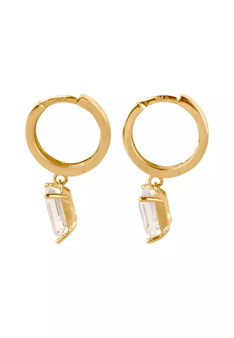Buy Foundry Foundry 14k Gold Emerald Cut Drop Earrings 2023 Online