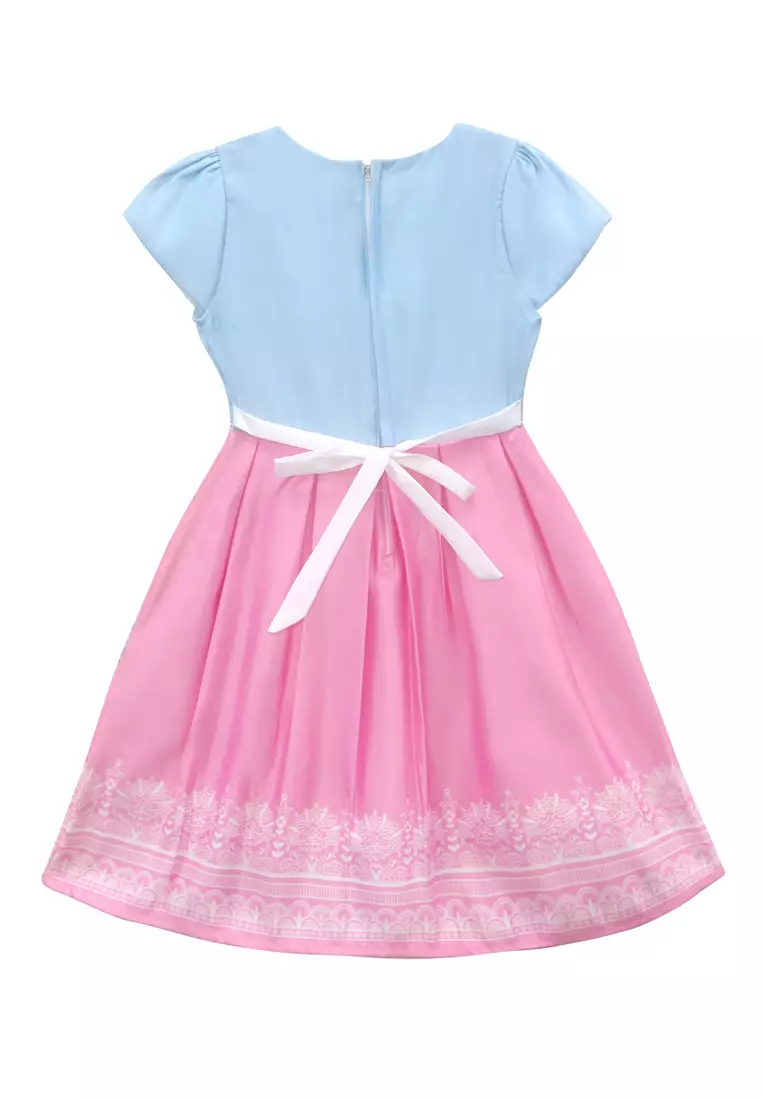 Two Mix Baju Anak Perempuan - Dress Anak Fashion Bahan Satin Usia 1-12 Tahun 4273