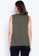 Freego green Women's Turtle Neck Stripe Sleeveless T-Shirt With Back Zip Detail 87CFEAA004E521GS_2
