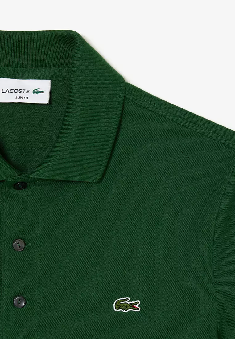 Slim Fit Stretch Petit Piqué Polo Shirt - Green