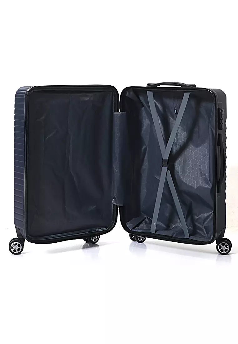 Austin Koper Hardcase Unisex Size 24 Inch Suitcase Combination Lock Large Compartment Tas Travel Material ABS+PVC Coated ORIGINAL - Blue