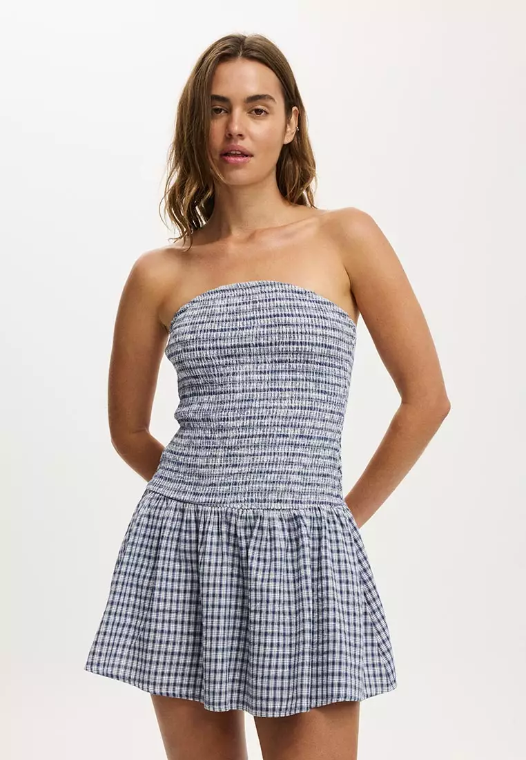 Shirred Tube Mini Dress