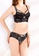 ZITIQUE black Women's Sexy Hollowed Wired Ultra-thin 3/4 Cup Lace Lingerie Set (Bra and Underwear) - Black 4932FUSD4D8870GS_5