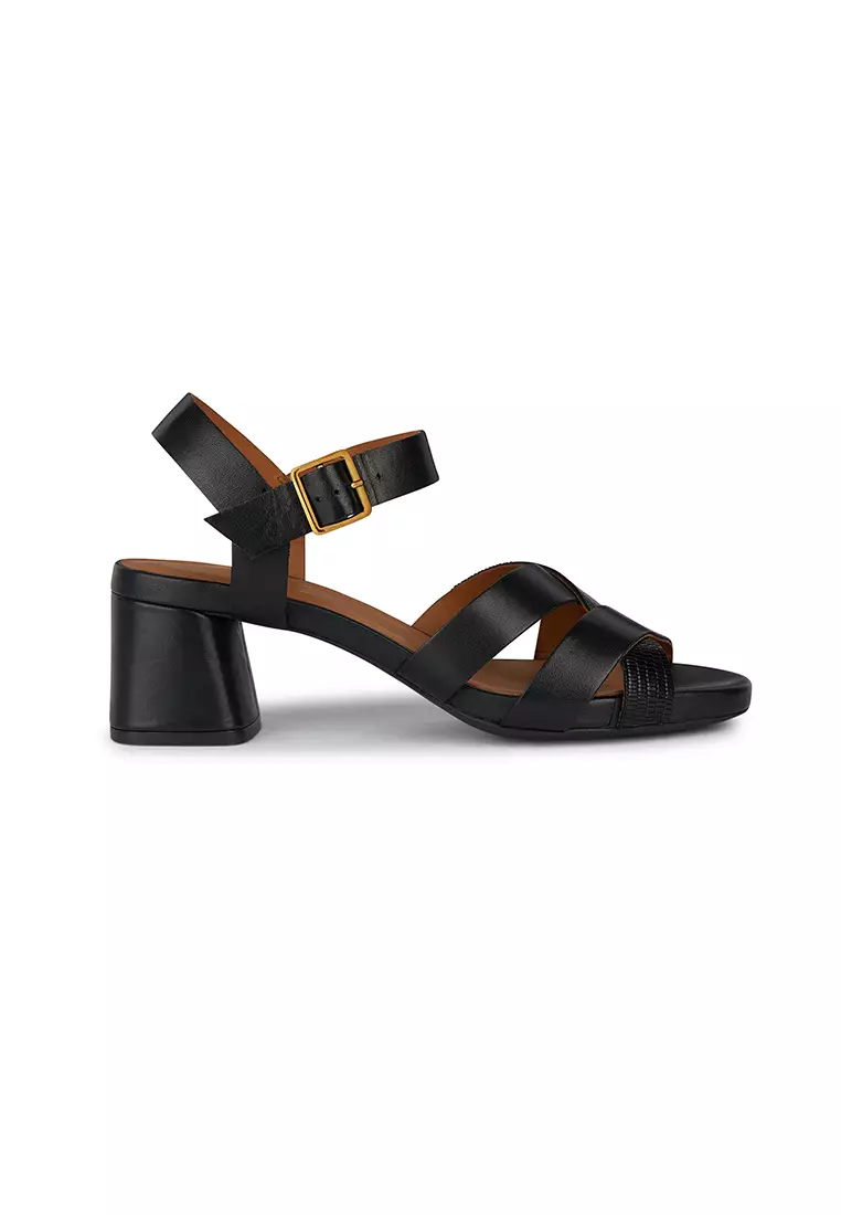 GEOX Women's D Genziana Mid B Heeled Sandals